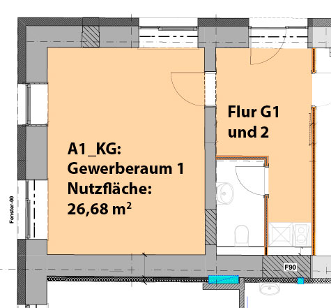 Grundriss Gewerberaum 1