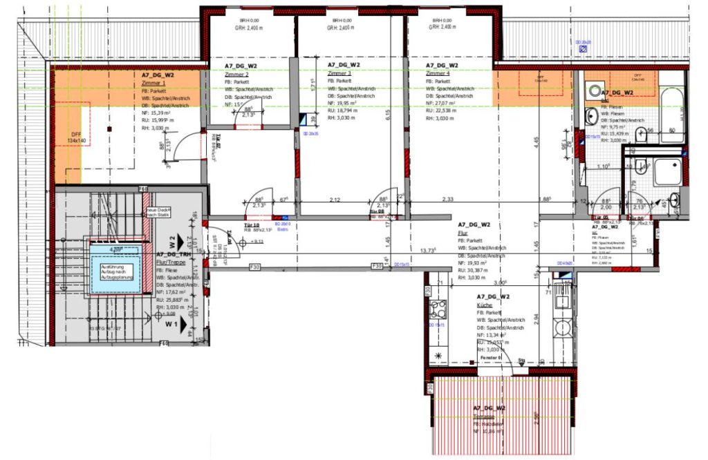 Grundriss Wohnung 2, Eingang Rosenthalstraße 70d, Dachgeschoss